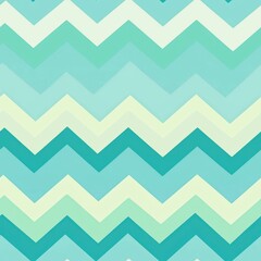 Seamless pattern of pastel ombre zigzags transitioning from baby blue to mint green
