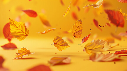 Orange Landscape Falling Leaves