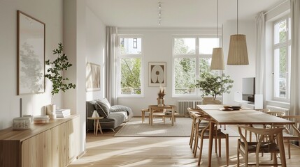 Fototapeta premium Minimalist Elegance. Scandinavian inspired interior concept