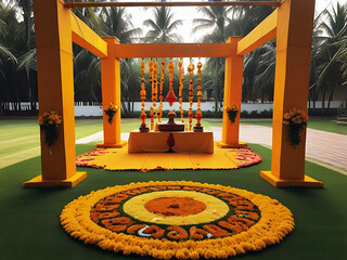 Haldi Ceremony Setup, Haldi Decor