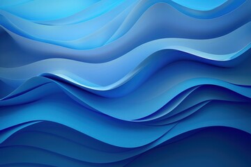 Obraz premium Flowing azure waves, contemporary abstract design, dynamic movement, fluid shapes, captivating visual rhythm, vibrant blue tones, modern artistic expression, engaging and immersive aesthetic.
