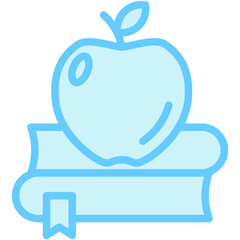 Apple dual tone blue color icon, relate to education theme use for modern concept, UI or UX kit, web and app development