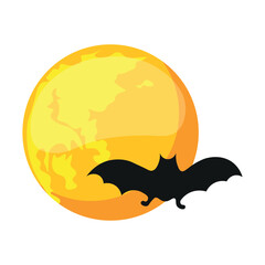 Bats Flying Halloween with Moon