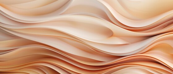 Fototapeta premium Soft Curvy Waves with Burly Wood, a modern design featuring dark salmon and bisque colors, ideal for wallpaper, backgrounds, or textured surfaces.