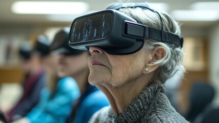 09082154 117 Seniors in a tech class, exploring a gothic virtual world through VR headsets --ar 16:9 --style raw --stylize 250 --v 6.1 Job ID: dcce50e3-6a07-4f9a-86b6-4704973dd55b