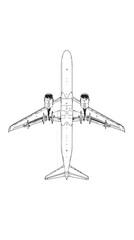 One line airplane. Travel aviation, private plane and airlines linear sketch vector illustration