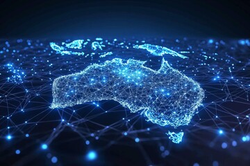Digital map of australia network connectivity created with generative ai
