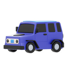 purple jeep 3d illustration