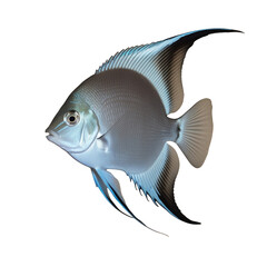 TRANSPARENT PNG ULTRA HD 8K A solitary angelfish gracefully floating with its elegant fins extended vibrant colors standing out vividly against a transparent background