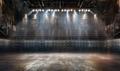 Epic Theatrical Sports Photography Backdrop with Dramatic Stadium Lighting