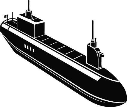 recommend clip art: Military Submarine in flat  vector image 2