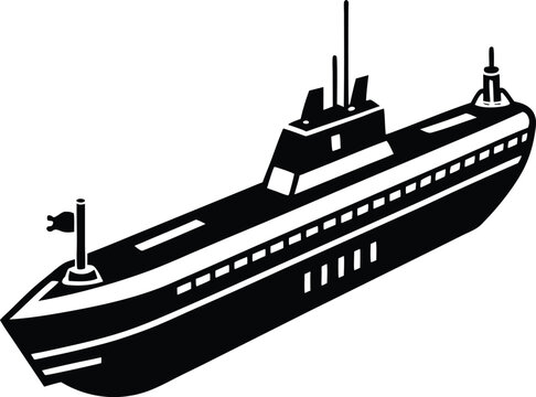 recommend clip art: Military Submarine in flat  vector image 2