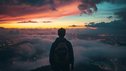 Obraz premium Meditation On Top of the world