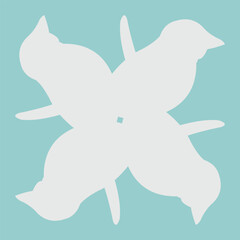 The ceramic design is in the shape of a male sparrow that is rotated so that it becomes abstract