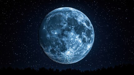 Obraz premium Full Moon in the Night Sky