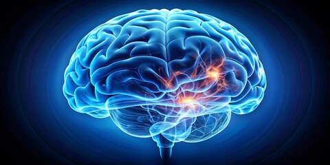 Stock photo of a detailed human brain scan anatomy concept