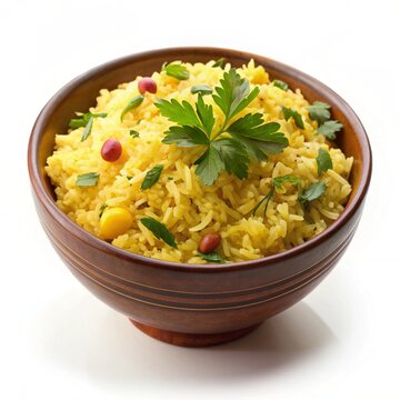 Delicious and Colorful Pulihora Rice Dish Served in a Bowl for Culinary Inspiration and Food Photography Needs