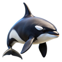 Naklejka premium killer whale (Orcinus orca) jumping isolated on transparent background