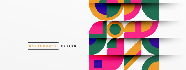 Geometric design abstract background - circles squares