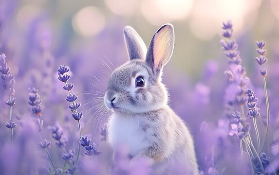 A sweet croffle with a calming lavender background, emphasizing its adorable characteristics. The top area of the image is clear for inserting messages or titles.