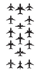 Plane icon set. Airplane icon vector. Flight transport symbol