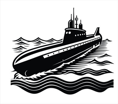 recommend clip art: Submarines (e.g., nuclear submarines Vector Silhouette 15