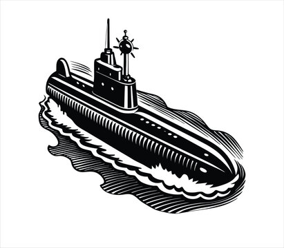 recommend clip art: Submarines (e.g., nuclear submarines Vector Silhouette 13