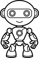 Robot coloring outline illustration vector