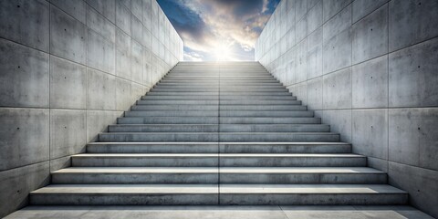 Fototapeta premium Concrete stairs leading upwards symbolizing the path to success