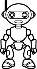 Robot coloring outline illustration vector