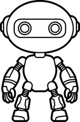 Robot coloring outline illustration vector