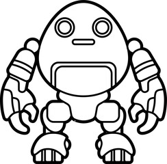 Robot coloring outline illustration vector