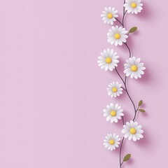 Fototapeta premium A charming arrangement of daisies on a soft pink background, perfect for adding a touch of floral elegance to any design.