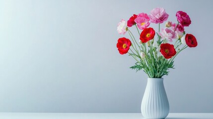 Fototapeta premium Colorful Flowers in a White Vase