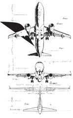 Plane. Vector drawing 