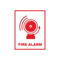 fire alarm sign icon in case of fire. fire and safety related symbols