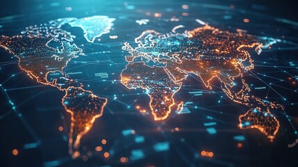 Fototapeta premium Global network concept. World map. Business strategy.