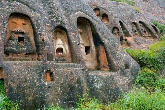 Grottoes in Mati Temple Scenic Area, Zhangye, Gansu Province, China