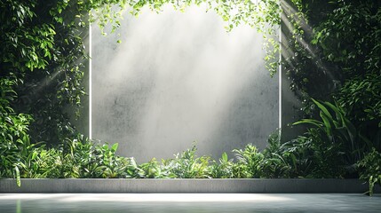 Garden billboard mockup in nature for eco-friendly advertising