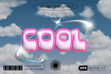 Cool retro y2k style 3d inflated 3ditable text effect