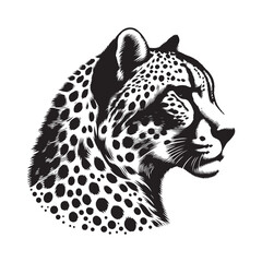 Leopard vector art silhouette design, white background