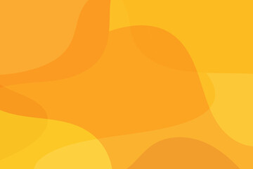 Abstract background with smooth and overlapping of orange and yellow flowing curves. Vector illustration flat design of dynamic and fluid shapes