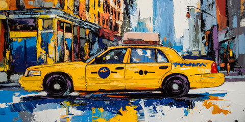 Yellow taxi in New York City