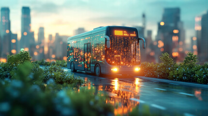 An eco-friendly shuttle service connecting urban and rural areas with low carbon emissions.