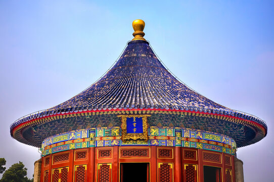 Imperial Vault, Temple of Heaven, Beijing, China. Built in 1400's in Ming Dynasty. Where Emperor prayed to heaven for a good harvest
