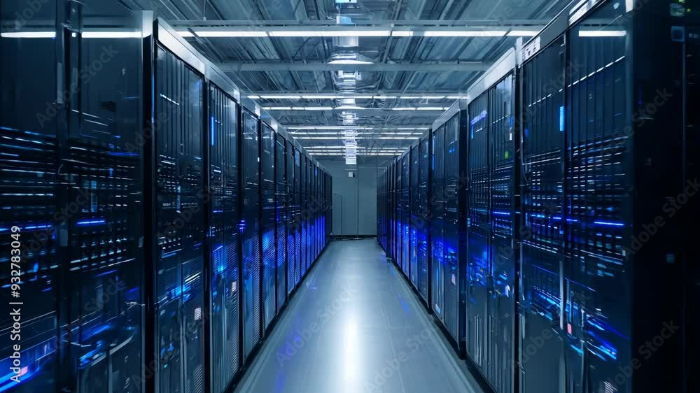 Aufkleber exploring a high-tech data center with advanced server technology and sleek design