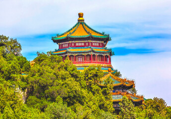 Longevity Hill, Tower of Fragrance of Buddha Pagoda, Summer Palace, Beijing, China.