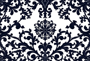 Obraz premium Arabesque design illustration on a white background, highlighting ornate details and symmetry.