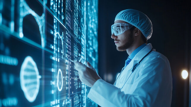 Doctor conducting a clinical trial for a new therapy biotechnology