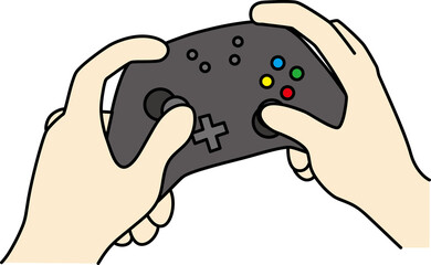 ゲームをするリアルな手のイラスト素材